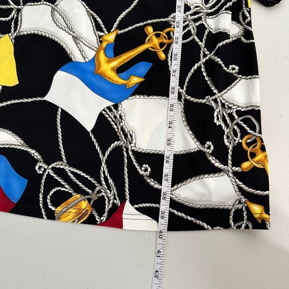 Ralph Lauren Anchor Dress Size M Black Sleeveless Boat Nautical Chain Vintage - Picture 11 of 13